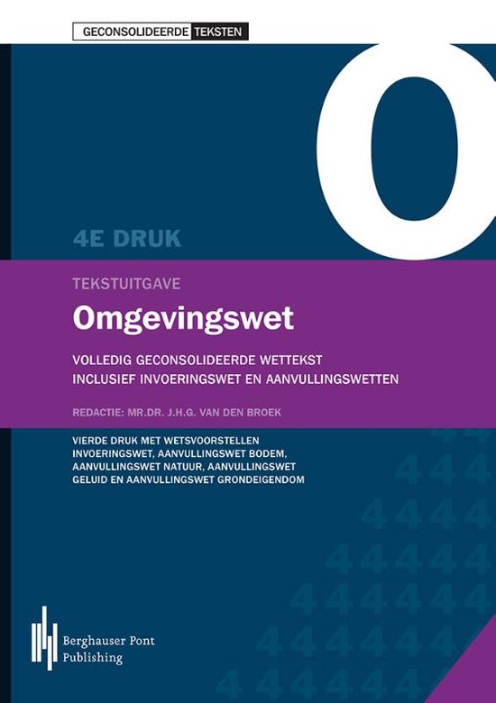 Tekstuitgave Omgevingswet, volledig geconsolideerde wettekst - cover