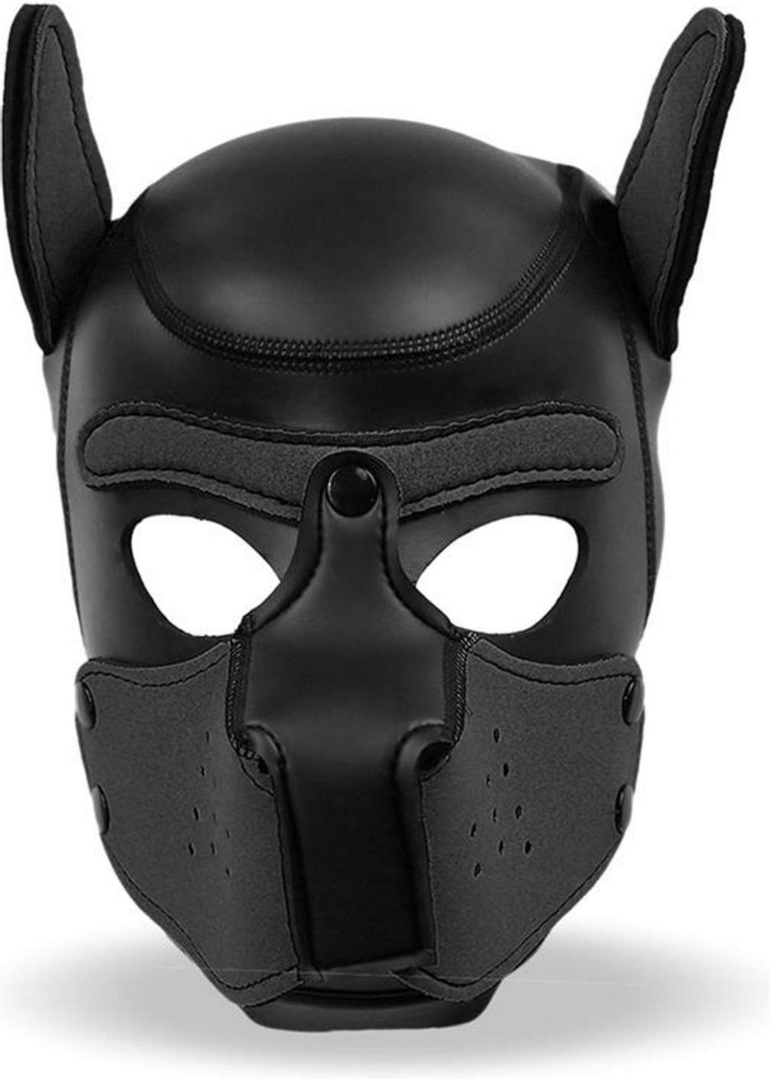 INTOYOU BDSM LINE - Hound Neoprene Dog Hound With Removable Muzzle Black Size M