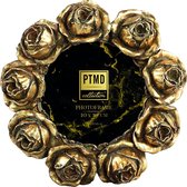 PTMD Fotolijst Poly goud rond met roosjes 17 X 4 X 17