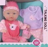 Baby Doll Sophie met geluid 40cm en een Paar Doll Sokken
