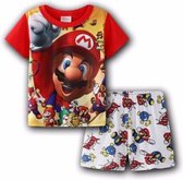 Shortama Mario witte broek - 110 - Pyjama - Mario - Kinderen - Slapen - Nachtkleding