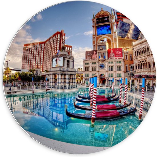 Forex Wandcirkel - The Venetian Hotel - Las Vegas - 70x70cm Foto op Wandcirkel (met ophangsysteem)