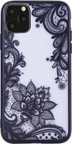 Apple iPhone 11 Backcover - Zwart - PC hard case - Bloemen