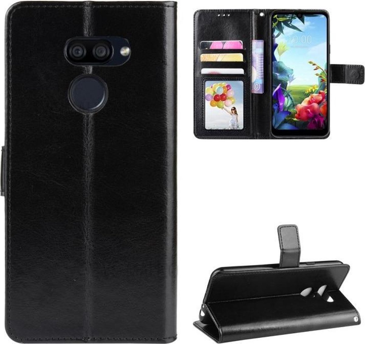 Telefoonhoesje Geschikt voor: LG K40s hoesje book case zwart