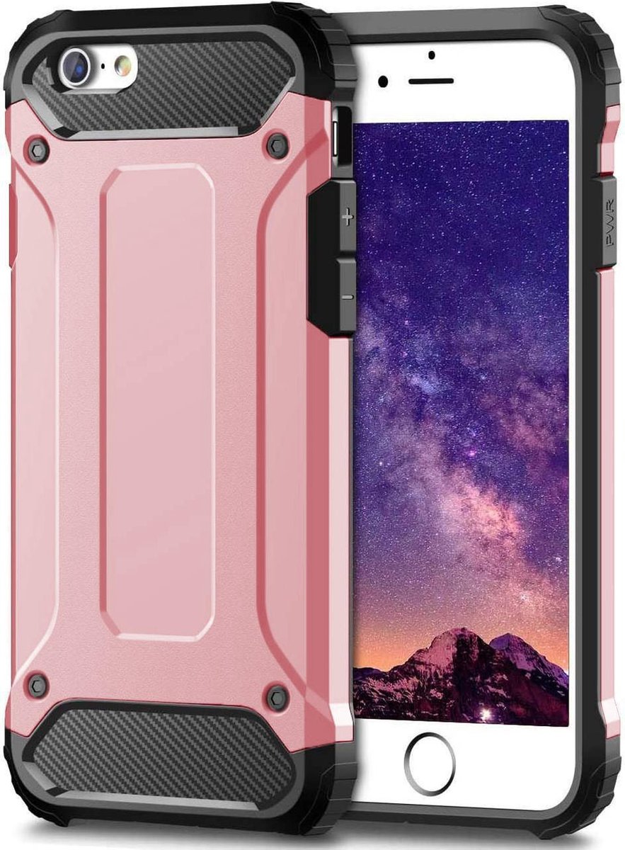 iPhone SE (2020) / iPhone 7/8 Hoesje - Heavy Duty Back Cover - Hybride Military Grade Case - ROZE GOUD - Epicmobile