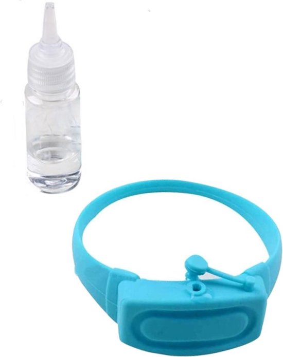 Desinfecterende Armband - De Originele StaySafe® Armband Voor Op Reis - Ontsmetting Bij De Hand - Afsluitbaar Met Plug  - Mét Navul Flesje - Hemels Blauw