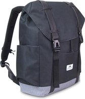 WellWandered Peaks - Rugzak - Rugtas met Laptopvak - Overslag en Trekkoord Sluiting - Zwart