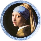 Heinen Delfts Blauw | Bord Meisje met de Parel modern | Ø 20,5 cm
