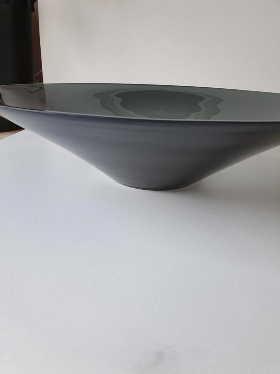 Fidrio Schaal Grijs 10x40cm diameter - Handgemaakt