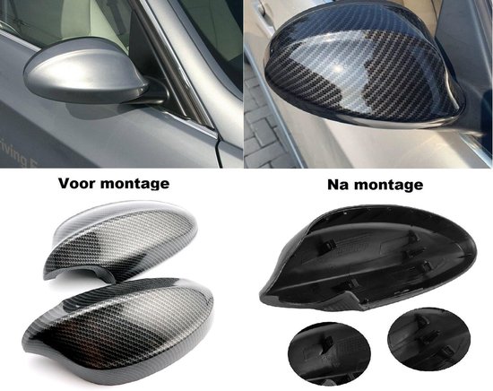 Carbon Look Spiegel Spiegelkappen Kap Buitenspiegel geschikt voor BMW E90  E91 E92 E93