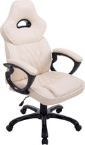 Bureaustoel - Game stoel - Design - Armleuning - Kunstleer - Crème - 66x72x124 cm
