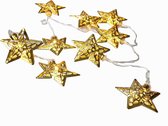 Meisterhome 10 Led Metalen sterren goudkleurig - kerst sfeerverlichting decoratie - breng warmte en sfeer in huis met deze gouden sterren op batterijen