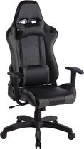 Bureaustoel - Game stoel - In hoogte verstelbaar - Kunstleer - Zwart - 65x50x138 cm