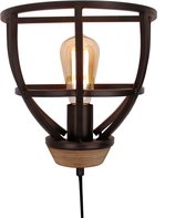 Chericoni - Aperto wandlamp - 25 cm - zwart black steel met vintage wood