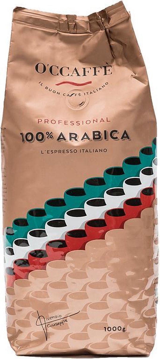 O'ccaffè - 100% Arabica Professional | Italiaanse koffiebonen | Barista kwaliteit | 1 kg