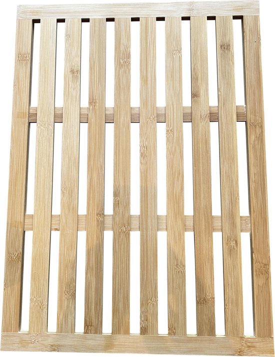 4goodz bamboe anti-slip douchemat-badmat 62x45cm - houten voetenmat | bol