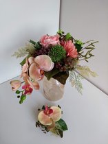 Bruidsboeket kunstbloemen / zijdebloemen
