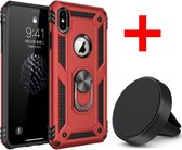 Apple iPhone XR Backcover - Rood - TPU - Ring - Magnetisch- Inclusief Magneet