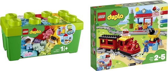 Lego Duplo - Vanaf 1,5 jaar - 2 stuks - Opbergdoos Classic & Stoomtrein |  bol.com