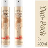 Duo Pack 2x L’Oréal Paris Elnett Satin Normale Fixatie Haarlak haarspray - 400 ml-3600522582083