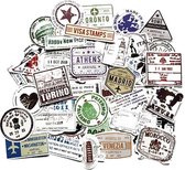 Moodadventures | Stickers | Set van 60 Laptop Stickers | Travel en Steden Vintage Deco | Knutselen