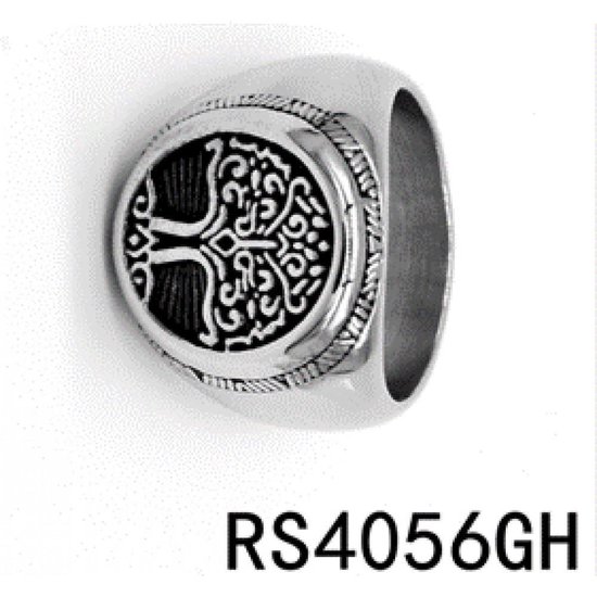Foto: Twice as nice ring in edelstaal levensboom zwart 64