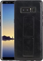 Grip Stand Hardcase Backcover - Telefoonhoesje - Achterkant Hoesje - Geschikt voor Samsung Galaxy Note 8 - Zwart