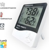 Digitale Thermometer en Hygrometer - Temperatuurmeter - Luchtvochtigheidsmeter - Wit