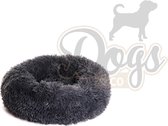 Luxe katten & hondenmand - Donut - Heerlijk zacht - Fluffy - Antraciet - 50 cm - Size S