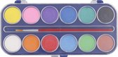 BLOKSTORE - Schilder waterverf set 12 kleuren met penseel - Verfpalet gekleurde verf op waterbasis