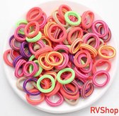 Gekleurde Gestreepte Haarelastiekjes - 50 stuks - Trendy - Fluor Kleuren - Gekleurde Haar Elastiekjes Voor Meisjes - Haarbandjes Kinderen - Meisjes - Dames - Musthave - Geen Verzendkosten