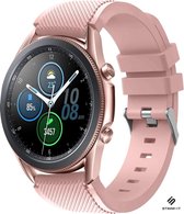 Siliconen Smartwatch bandje - Geschikt voor  Samsung Galaxy Watch 3 45mm siliconen bandje - roze - Strap-it Horlogeband / Polsband / Armband