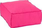 J-Line Poef Pouf Vierkant Polyester Roze