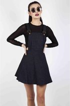 Jawbreaker Korte jurk -XL- Over It All Pinstripe Overall Zwart