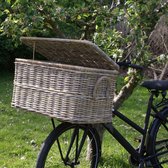 Rieten Fietsmand - Incl. Bevestigingsmateriaal - 51x28x28cm - Hippe Rotan Fietsmand met Deksel (klein) - Het Mandenhuys