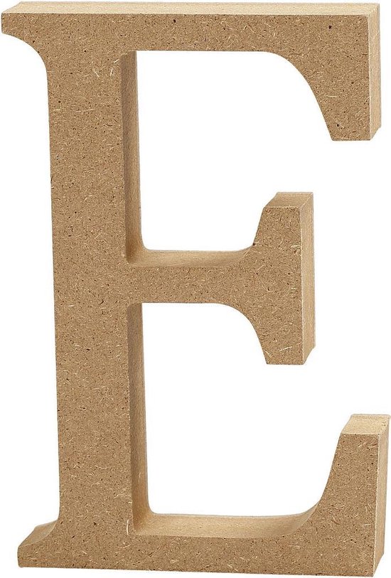 Letter, E, H: 8 cm, dikte 1,5 cm, 1 stuk