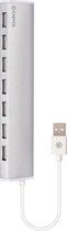 Cadyce USB naar 7x USB 2.0 Hub  Universeel  Stijlvol & Compact Design  Plug & Play Zilve