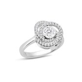 Silver Rose -SWR07-48 SWAROVSKI verlovings ring gezet met 5.5 mm Swarovski Zirkonia-925 Zilver gerodineerd