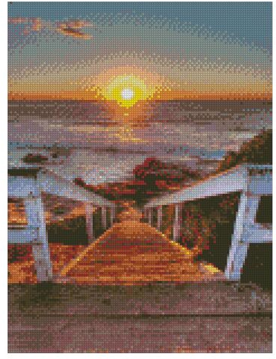 Peinture Diamant - DIY - 5D Amour Plage - 30x40cm - Décoration Murale - Kit Complet - Maison