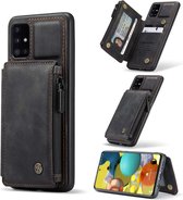 Caseme Samsung Galaxy A51 Back Cover Wallet Hoesje - Zwart