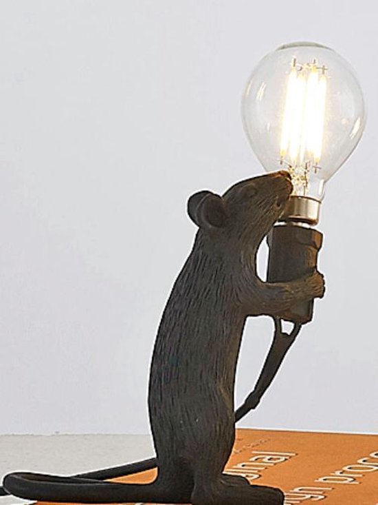 mengsel Portier Slim Muis Lamp | Staand | Zwart | Inclusief LED lamp | Woonaccessoire | bol.com