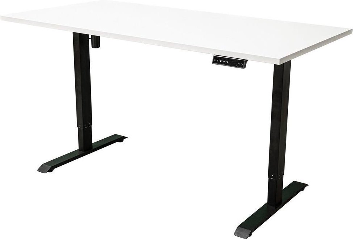IVOL Elektrisch verstelbaar bureau 160x80 cm Single motor - Zwart met Wit
