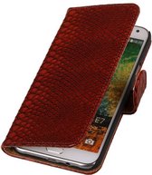 Wicked Narwal | Snake bookstyle / book case/ wallet case Hoes voor Samsung Galaxy E7 Rood