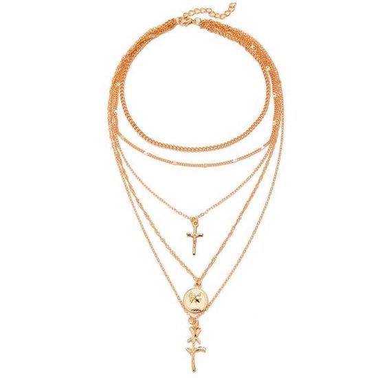 CHARO BOHO - Lune d' or - Collier de Bohême - Bijoux Bohême - Bohême - Ibiza Style - Ibiza Bohême - Multlayer Collier - Double Collier - Collier Ibiza