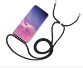 iPhone 12 Telefoonhoesje met zwart koord - Backcover transparant - Koord Zwart -
