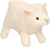 Set van 4x stuks pluche witte schapen knuffels 19 cm - Boerderij dieren knuffels - Kleine knuffeltjes