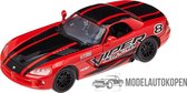 2003 Dodge Viper SRT-10 GT Racing (Rood) 1/24 Motor Max - Modelauto - Schaalmodel - Model auto - Schaal model - Miniatuurauto - Miniatuur autos
