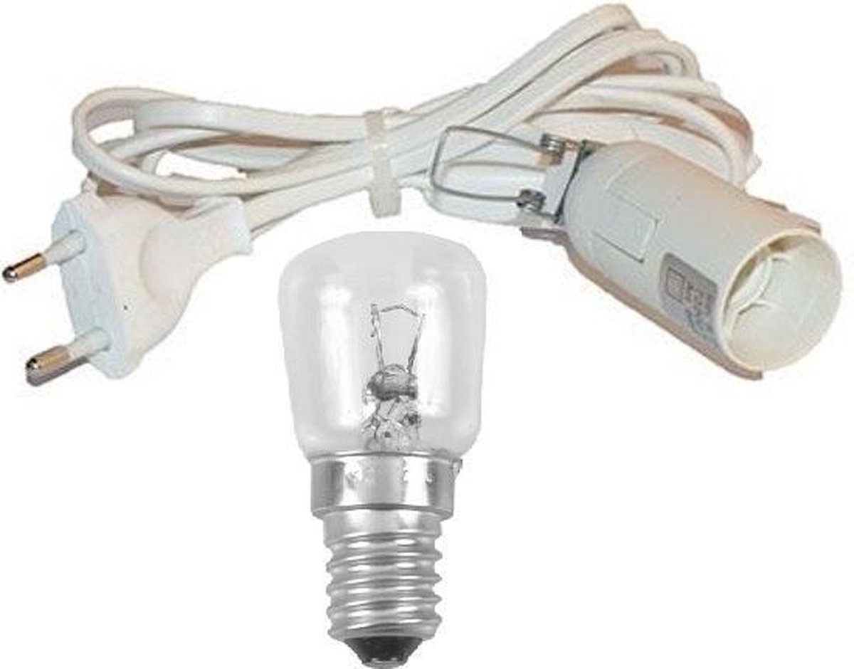 E14 Fitting+Kabel+Lampje (o.a. voor Zoutlamp) - Inc Aan/Uit Schakelaar