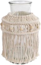 Van Manen Vaas Macrame 26 cm, glas