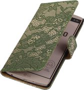 Wicked Narwal | Lace bookstyle / book case/ wallet case Hoes voor LG V10 Donker Groen